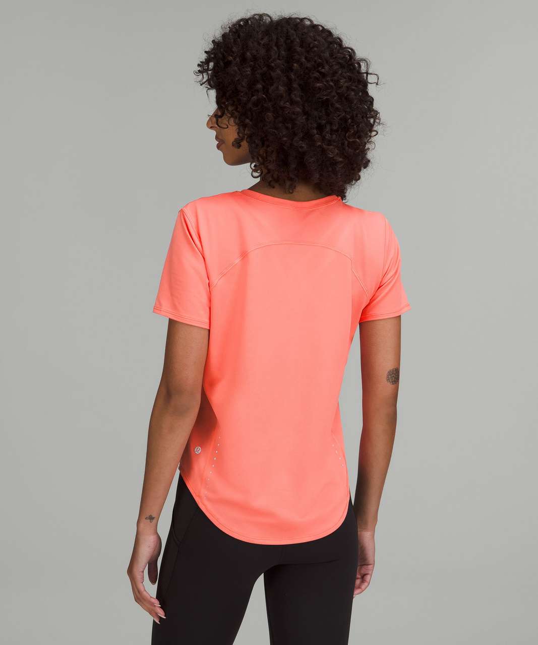 Lululemon High-Neck Running and Training T-Shirt - Raspberry Cream