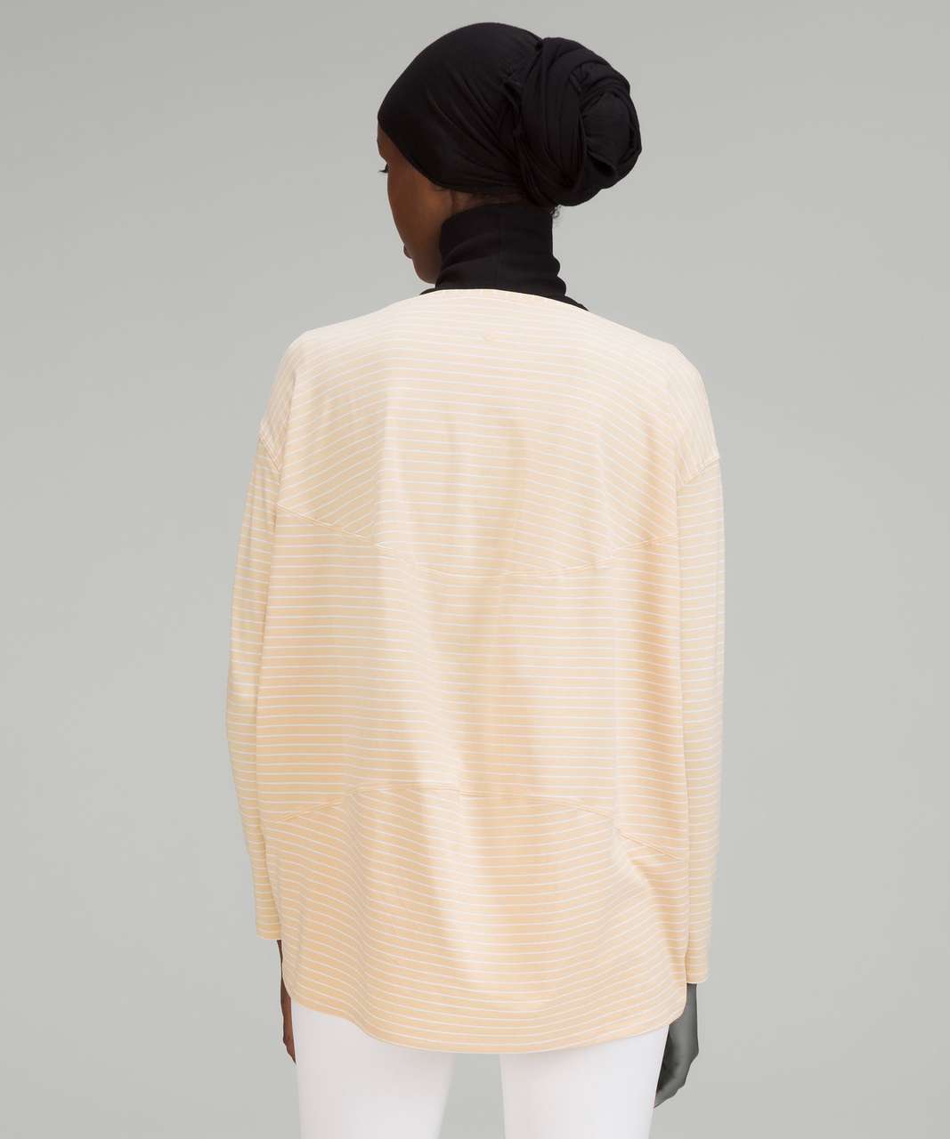 Lululemon Back in Action Long Sleeve Shirt - Parallel Stripe Prosecco White