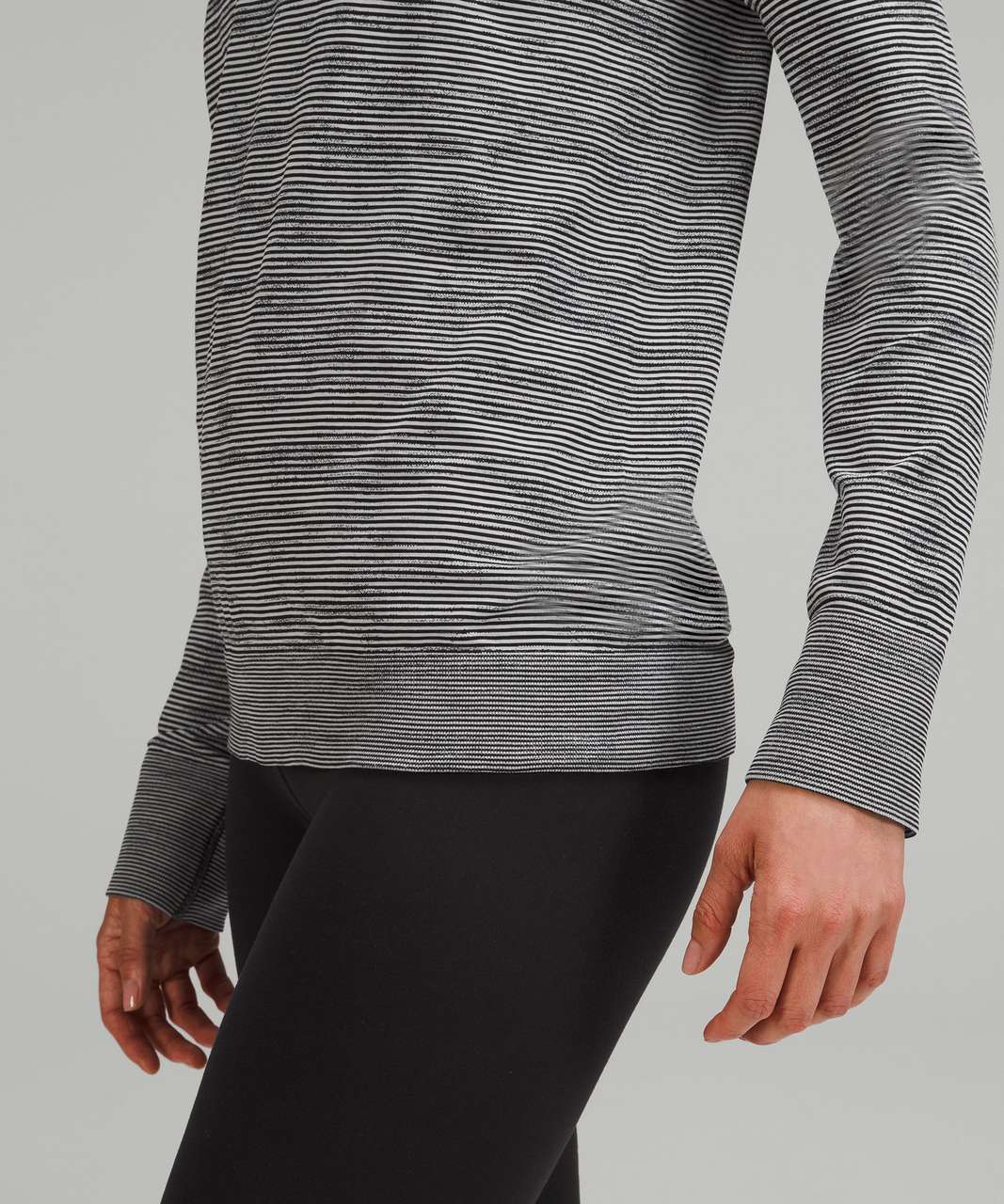 Lululemon Swiftly Relaxed-Fit Long Sleeve Shirt - Chroma Check Stripe Alpine White / Black / Grey Multi