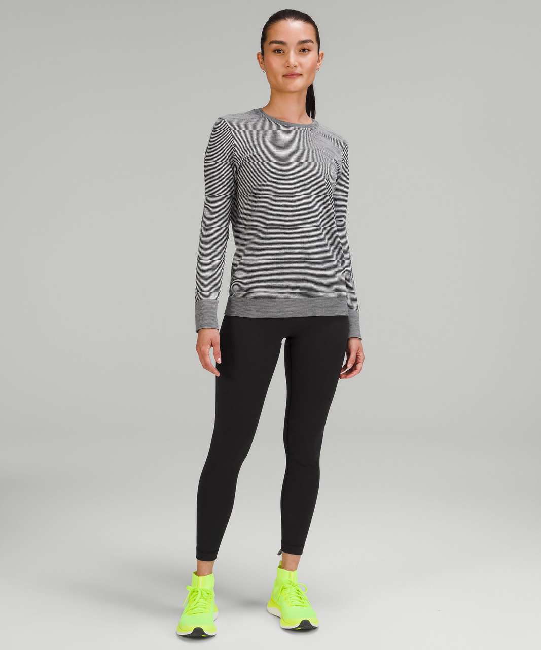 Lululemon Swiftly Relaxed-Fit Long Sleeve Shirt - Chroma Check Stripe Alpine White / Black / Grey Multi