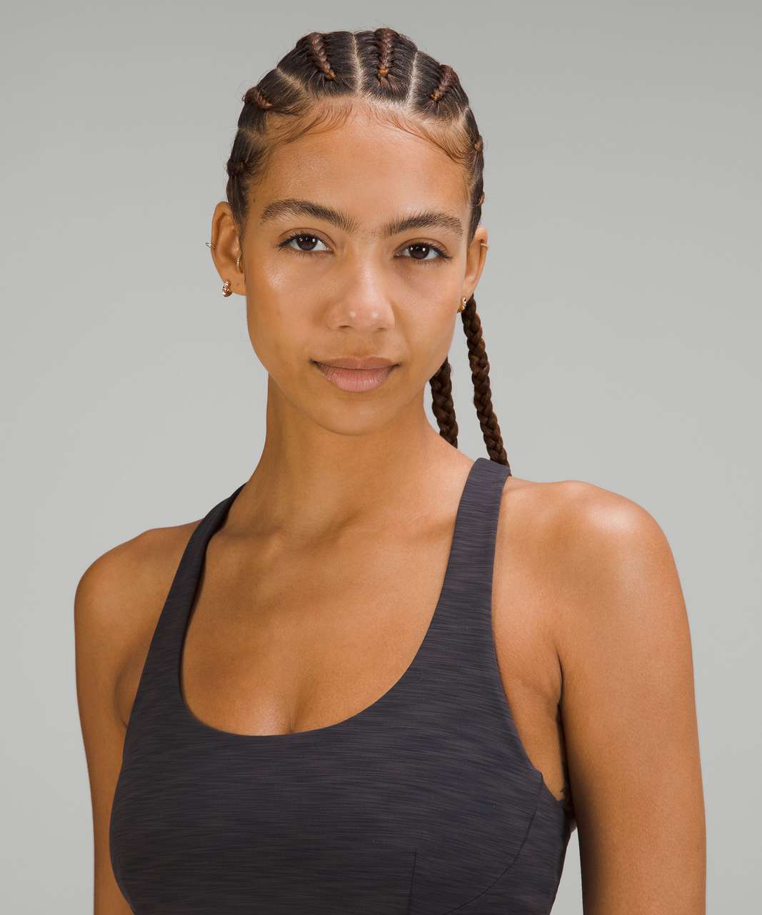 Lululemon Logo Train Strappy Bra *Light Support, B/C Cup - Black / Graphite  Grey - lulu fanatics