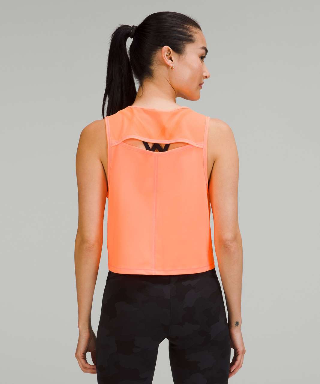 Lululemon Sculpt Cropped Tank Top - Highlight Orange - lulu fanatics