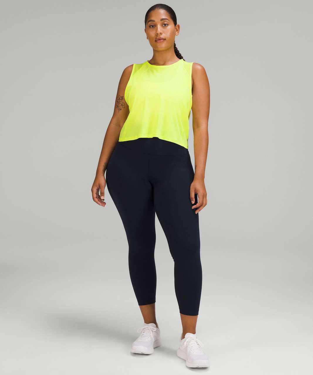 Lululemon Sculpt Cropped Tank Top - Electric Lemon - lulu fanatics