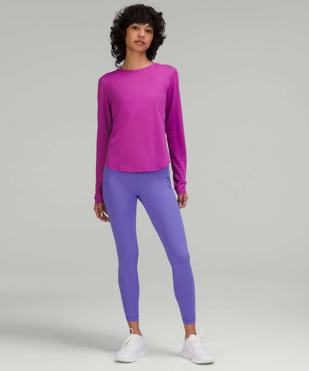 Lululemon High-Neck Running and Training Long Sleeve Shirt - Vivid Plum - lulu  fanatics