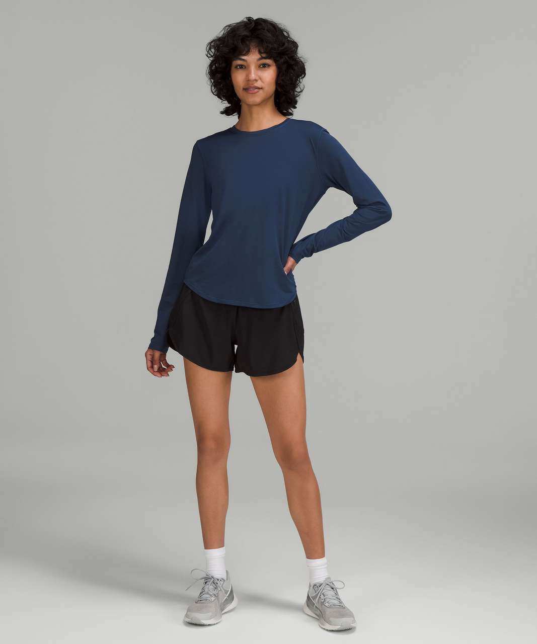 Lululemon High-Neck Running and Training Long Sleeve Shirt - Mineral Blue