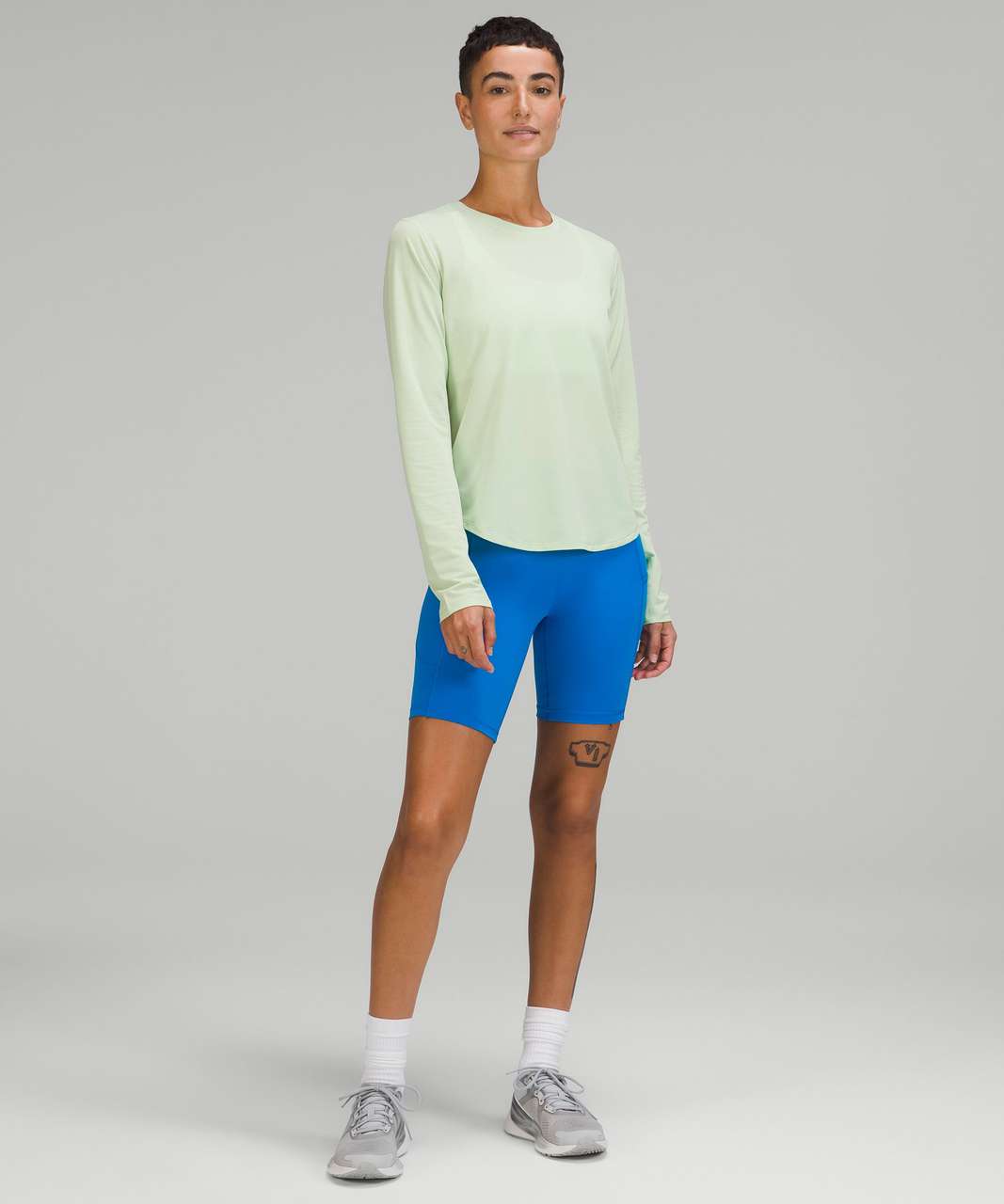 Lululemon High-Neck Running and Training Long Sleeve Shirt - Creamy Mint