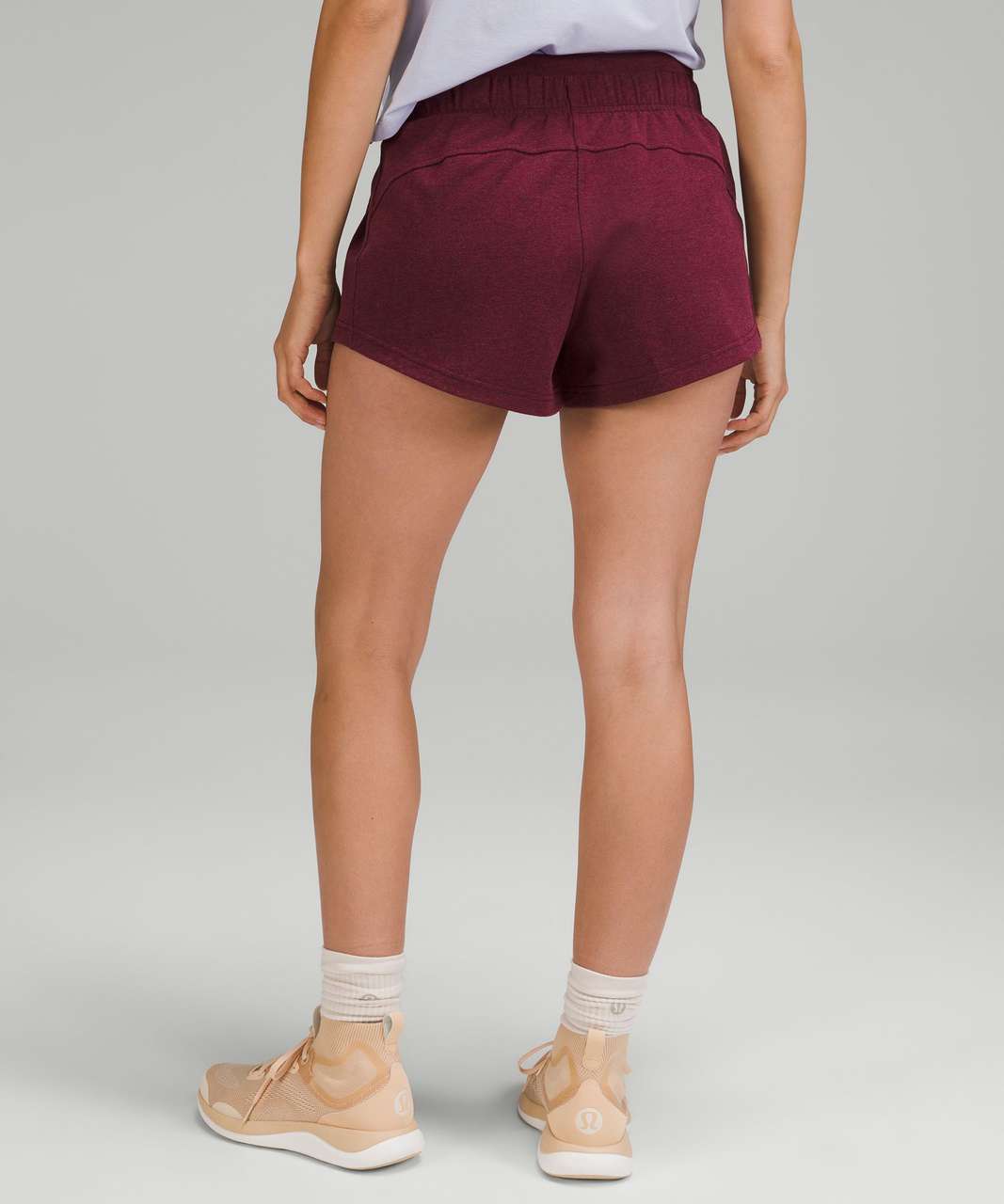 Lululemon Inner Glow High-Rise Short 3 - Heathered Red Merlot - lulu  fanatics