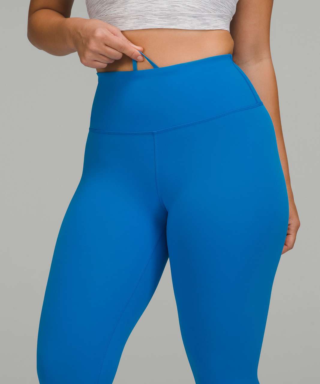 Lululemon Crop Leggings Yoga Capri Blue Black 4