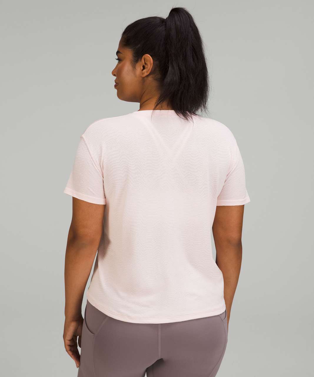 Lululemon Train to Be Seamless Short Sleeve T-Shirt - Ripple Wave Strawberry Milkshake / White