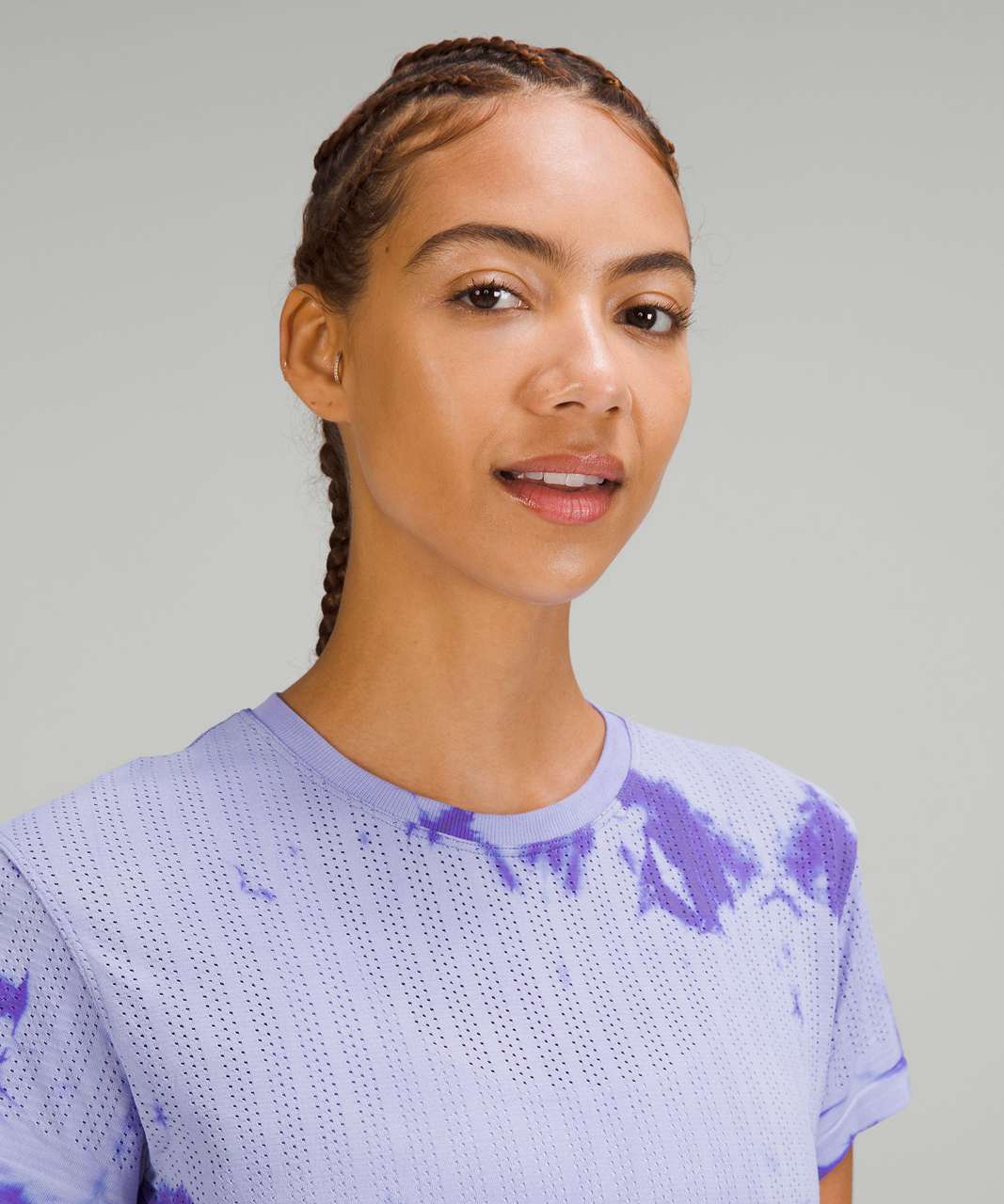 Lululemon Train to Be Short Sleeve Shirt - Rain Stripe Marble Dye Charged Indigo