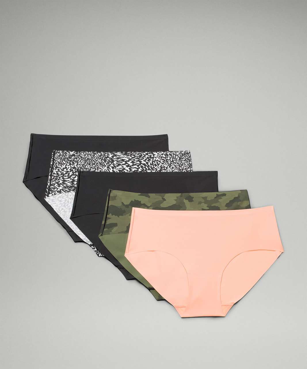 Lululemon InvisiWear Mid-Rise Bikini Underwear 3 Pack - Black / Dew Pink / Intertwined  Camo Deep Coal Multi - lulu fanatics