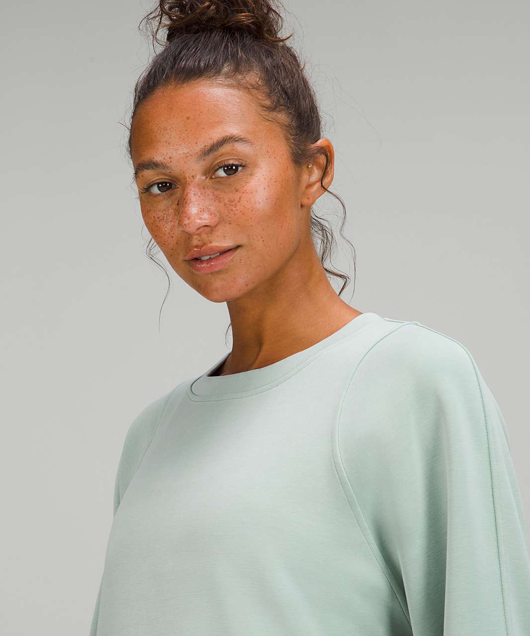 Lululemon Softstreme Draped-Back Crew - Silver Blue