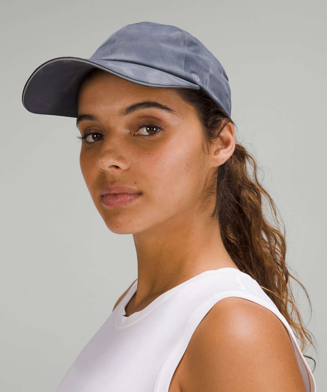 Lululemon Womens Fast and Free Running Hat - Diamond Dye Pitch Grey Graphite Grey