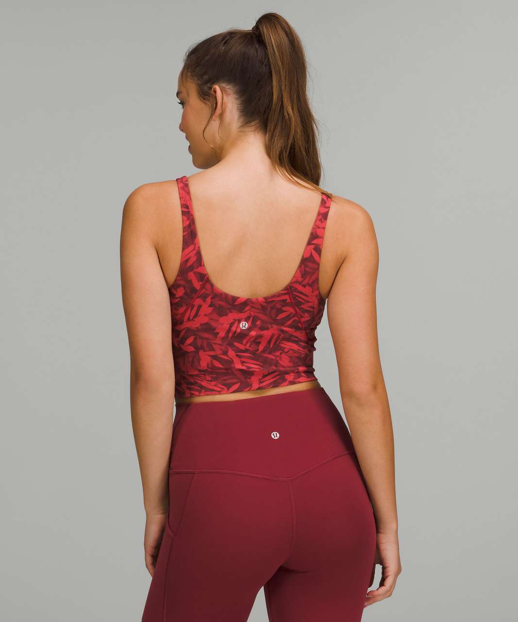 Lululemon Align Cropped Tank Top - Spray Leaf Fireside Red Multi