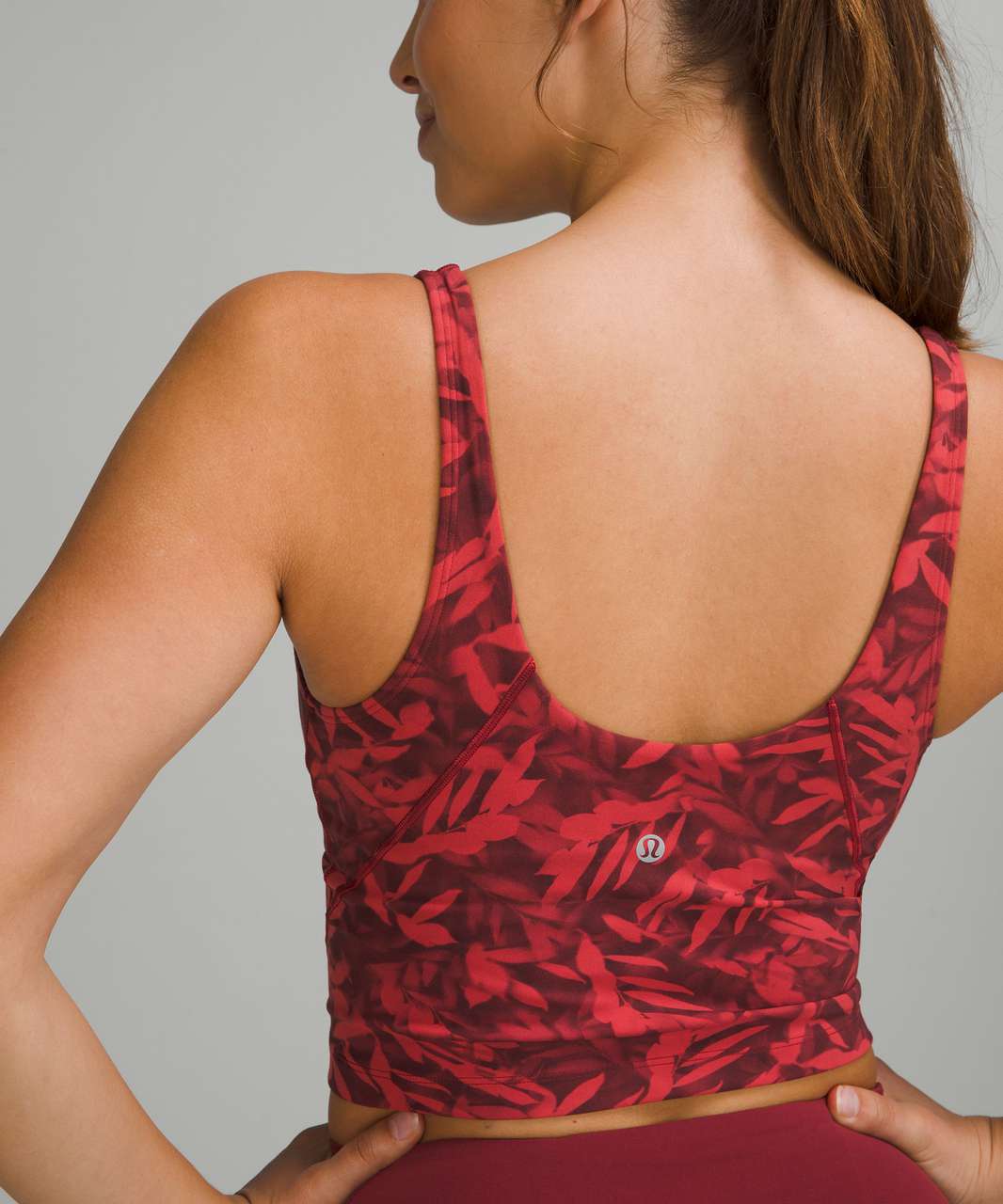 Lululemon Align Cropped Tank Top - Spray Leaf Fireside Red Multi