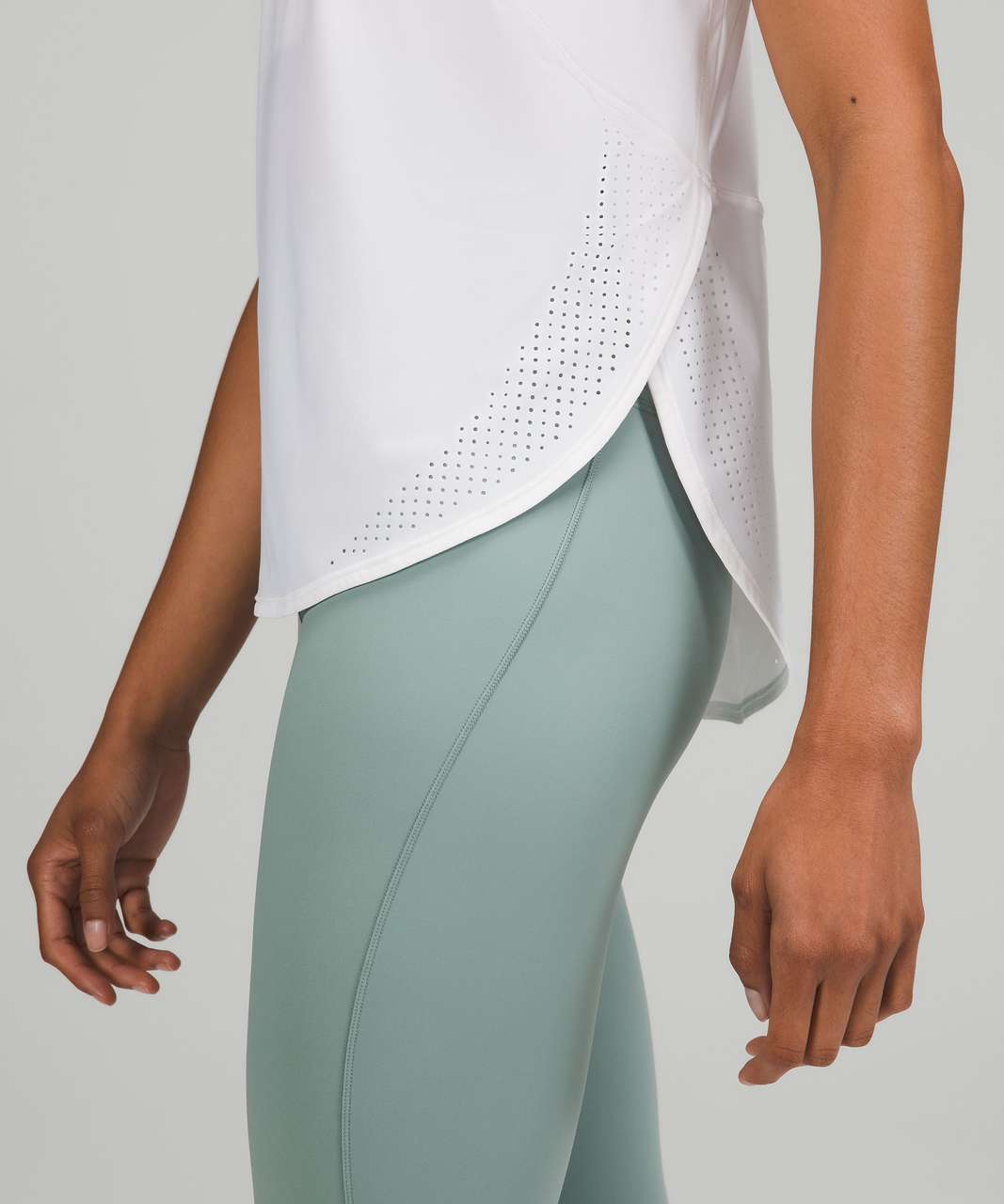 Lululemon High Neck Split Hem Run Tank - White