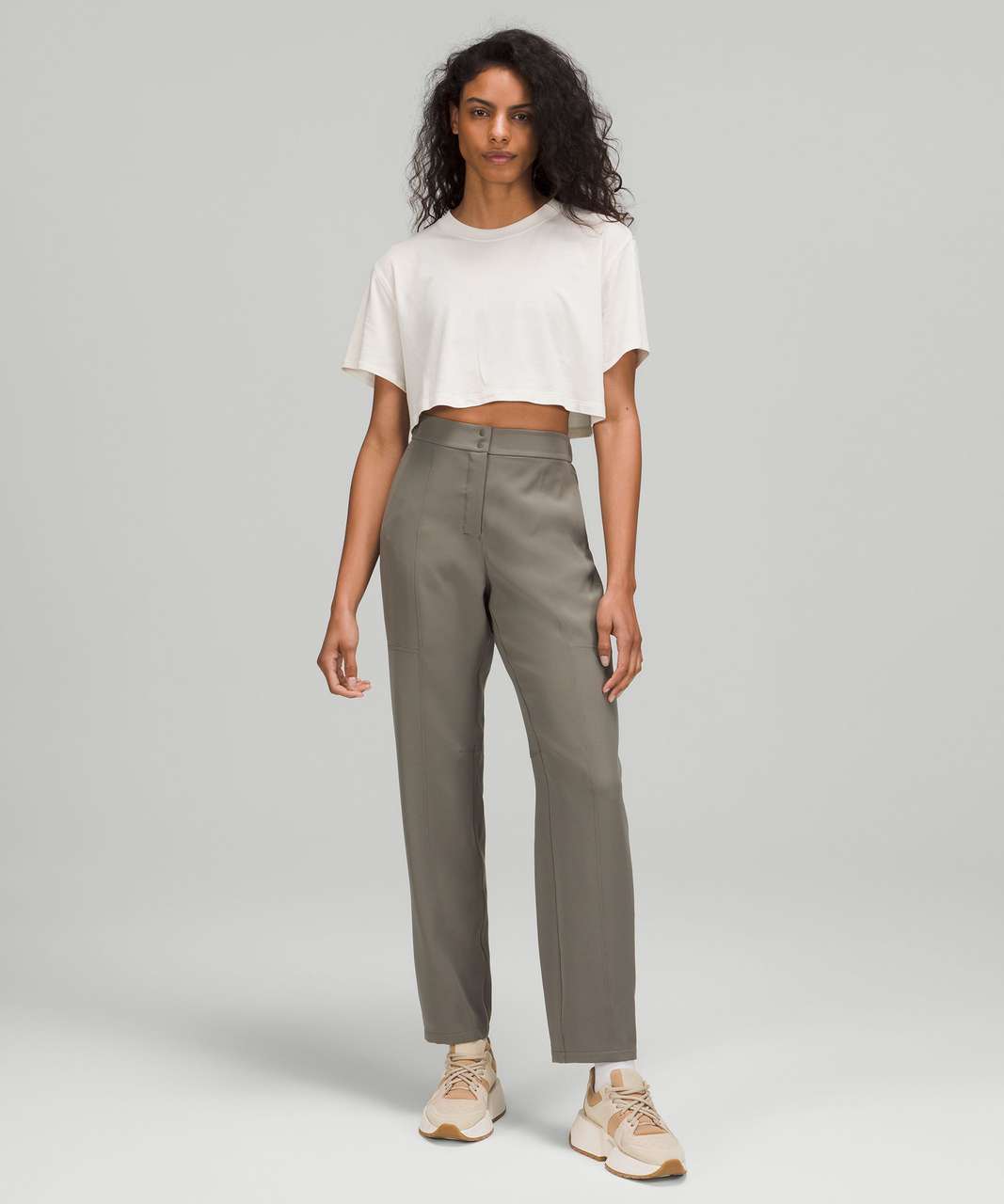 Lululemon On the Fly Wide-Leg 7/8 Pant *Woven - Grey Sage - lulu