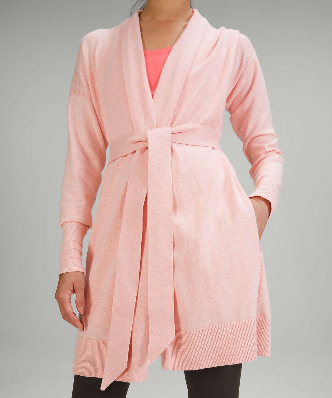 Lululemon Boxy Cotton-Blend Knit Wrap - Heathered Twilight Rose - lulu  fanatics