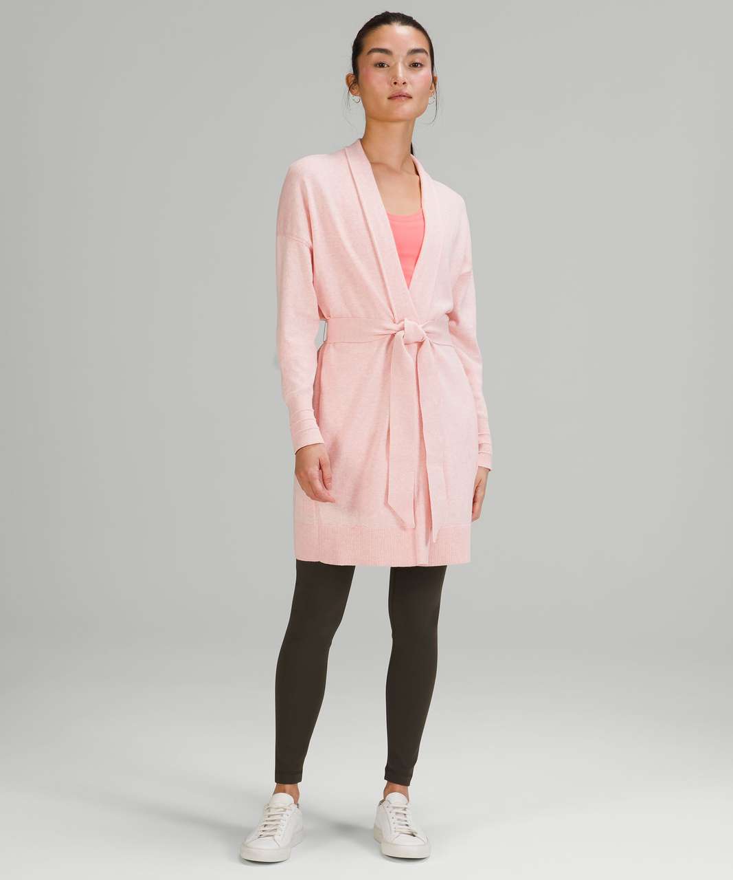 Lululemon Cotton-Cashmere Knit Wrap - Heathered Dew Pink - lulu