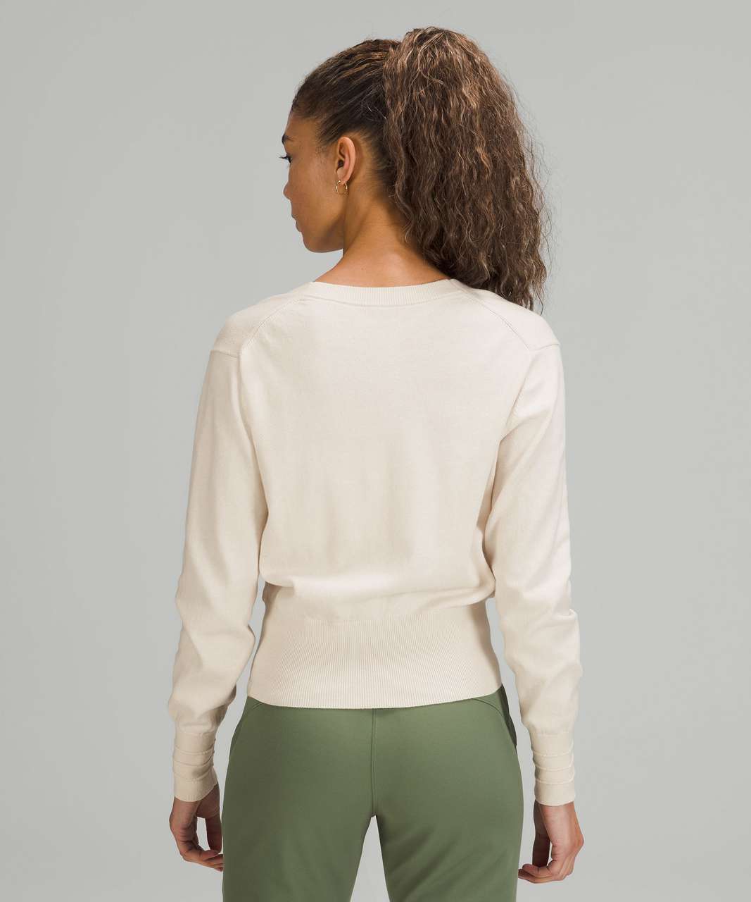 Lululemon Crossover Ribbed Waist Sweater - White Opal