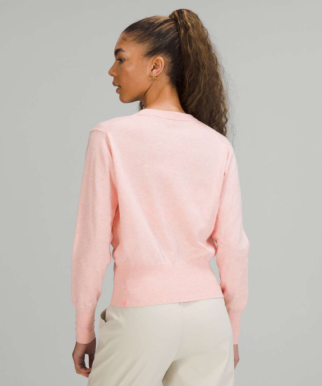 Lululemon Crossover Ribbed Waist Sweater - Heathered Dew Pink