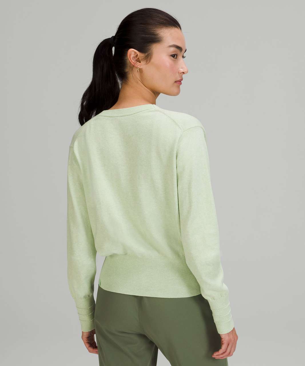 Lululemon Crossover Ribbed Waist Sweater - Heathered Creamy Mint - lulu  fanatics