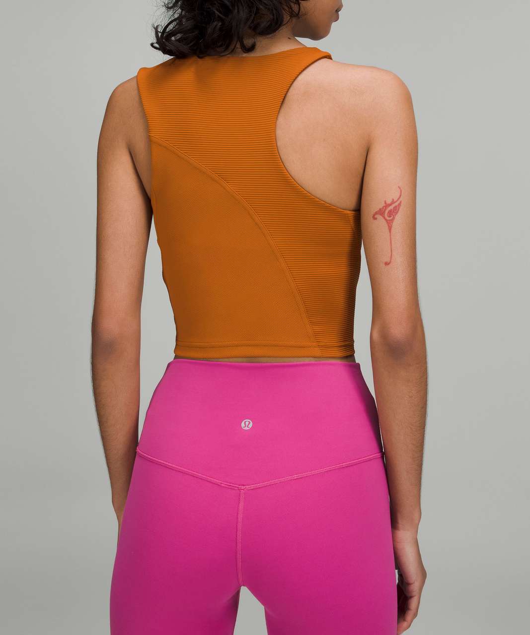 Lululemon Nulu Asymmetrical Yoga Tank Top In Copper Brown/bold Beige