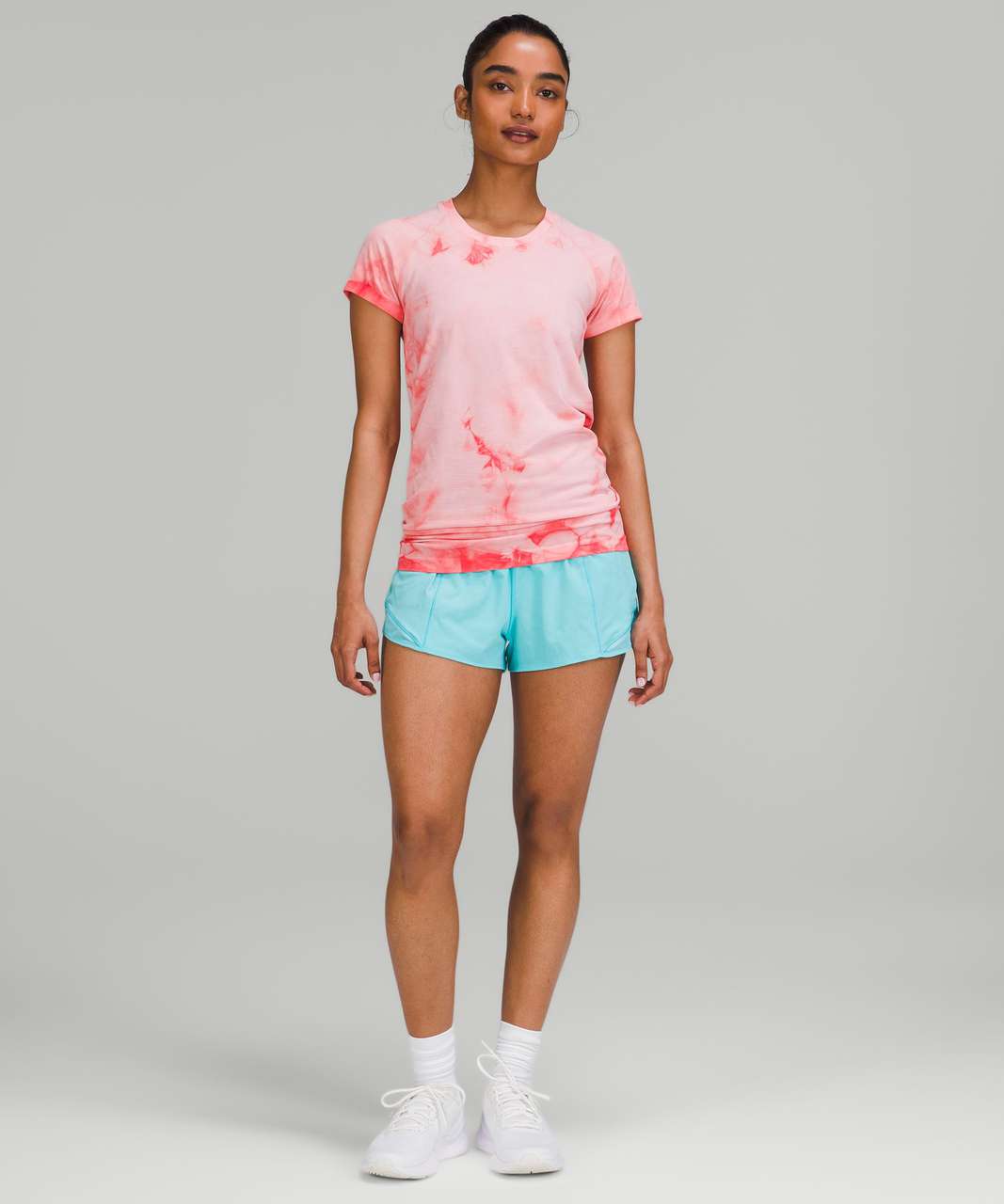 Lululemon Swiftly Tech Short Sleeve Shirt 2.0 - Marble Dye Raspberry Cream