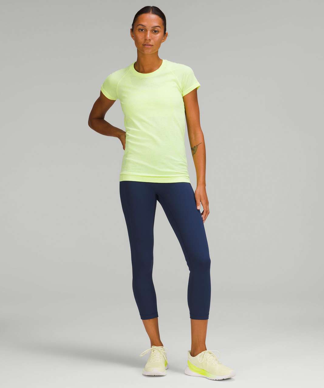 Lululemon Swiftly Tech Short Sleeve Shirt 2.0 - Distorted Noise Neon Lemon Sorbet / Highlight Yellow