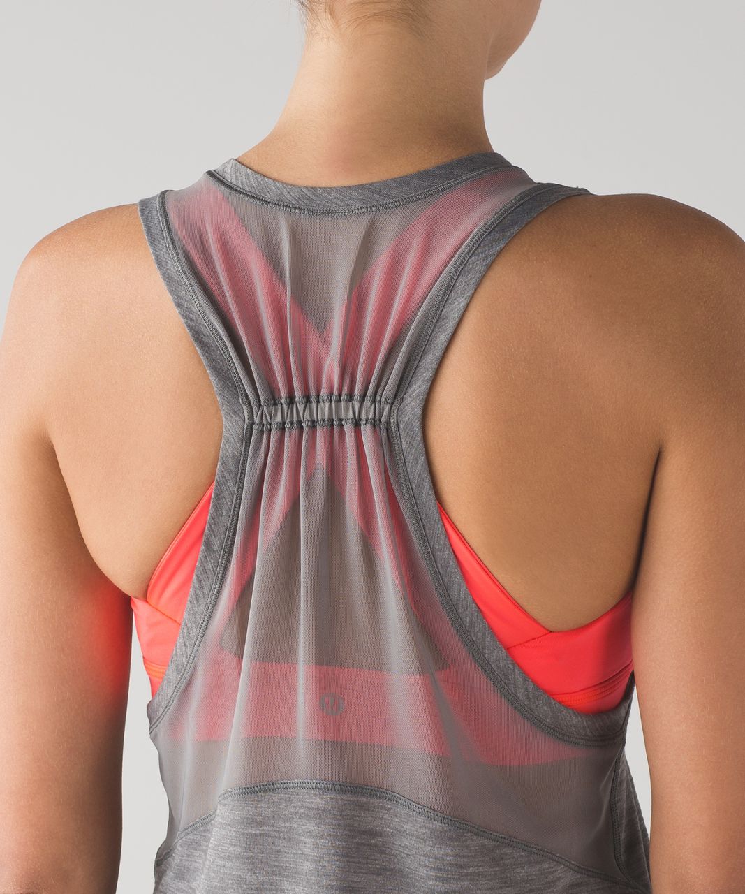 Lululemon Work The Circuit Tank - Heathered Slate / Electric Coral