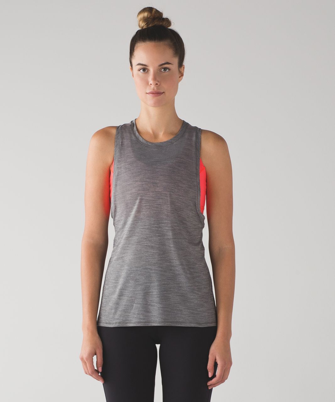 Lululemon Work The Circuit Tank - Heathered Slate / Electric Coral