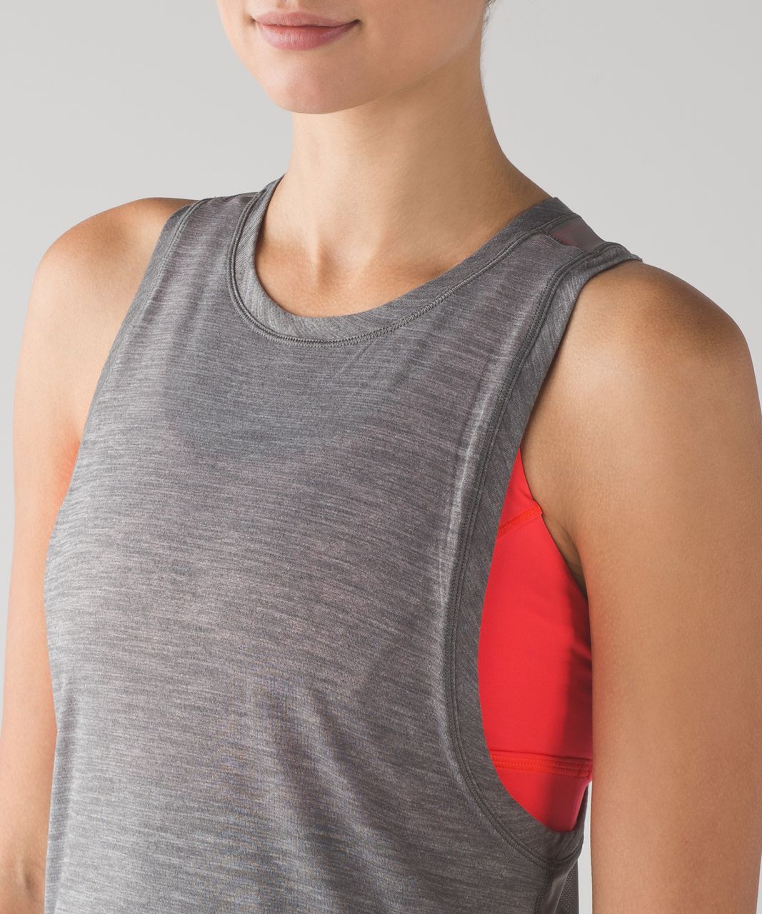 Lululemon Work The Circuit Tank - Heathered Slate / Electric Coral