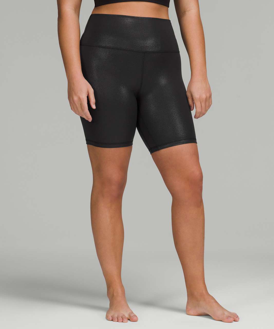 Carbon38 High Rise Biker Short In Diamond Compression - Black - Work Well  Daily