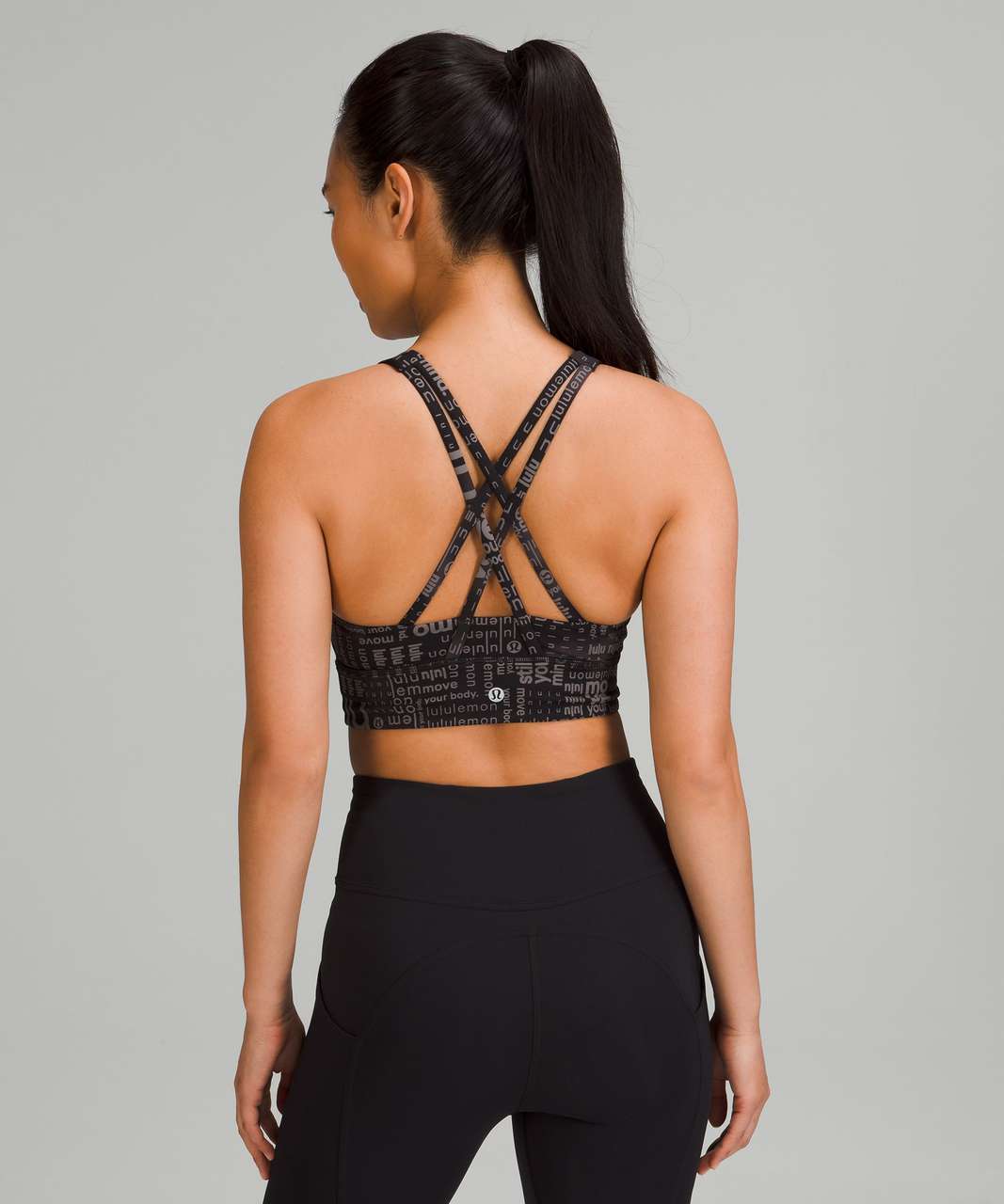 Lululemon Energy Bra High Neck Long Line Zip Special Edition *Medium  Support, B–D Cup - Black - lulu fanatics