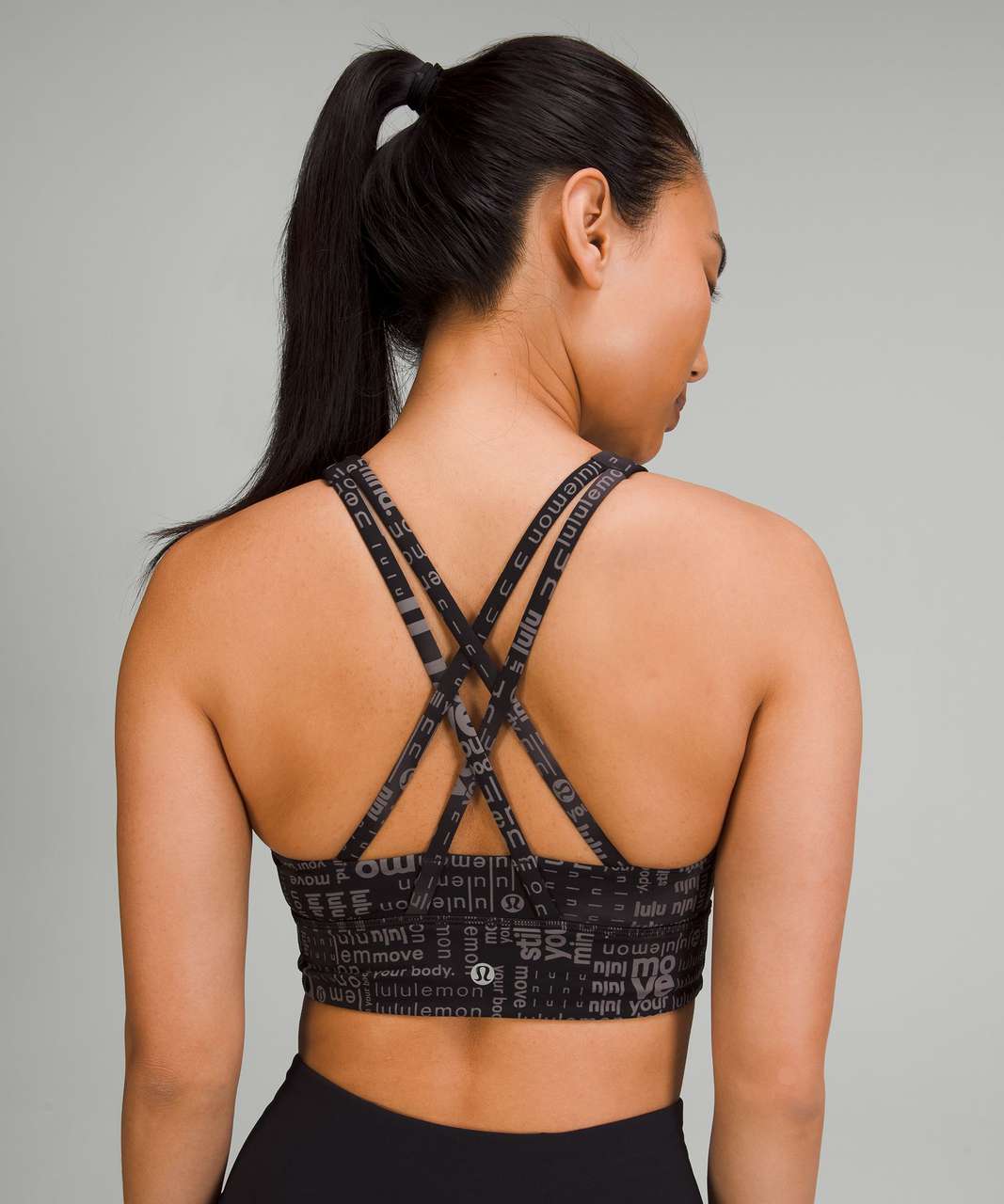 Lululemon Energy High-Neck Longline Bra *Medium Support, B–D Cups - Lululemon Ombre Black Multi