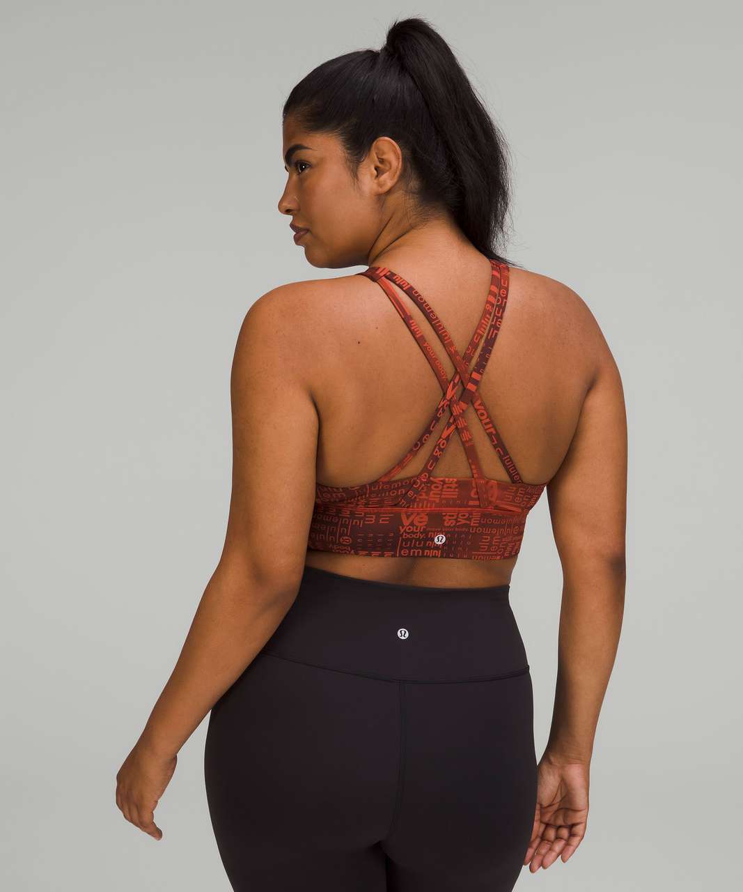 NWT lululemon Energy High-Neck Longline Bra Size 8 Ombre Red Multi