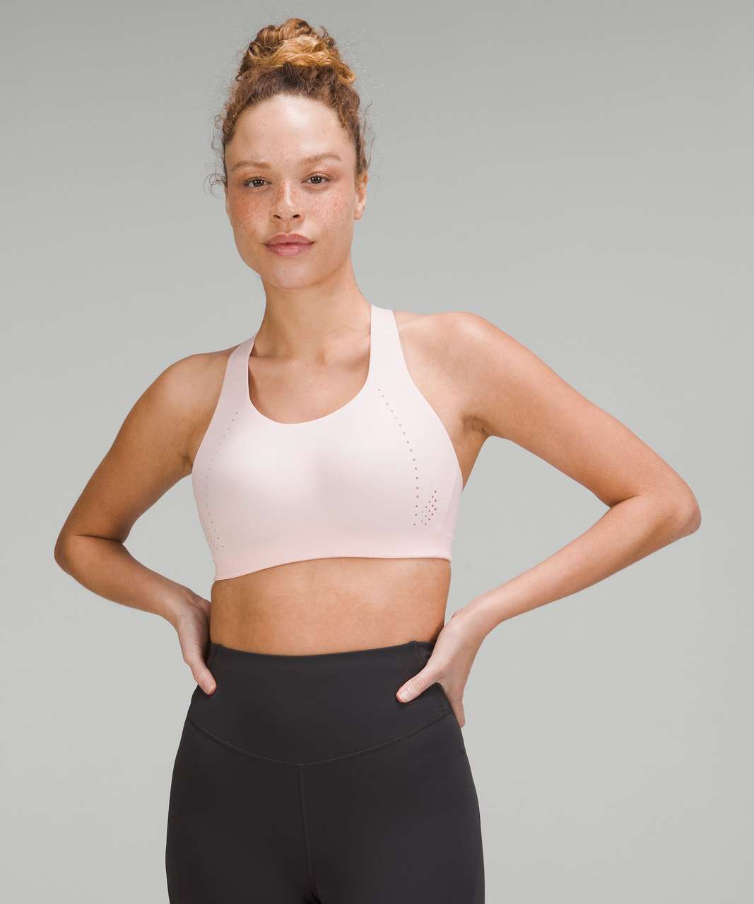 Lululemon Air Support Bra *Ultralu Smooth Size 38DD Pink Mist White Opal  01035