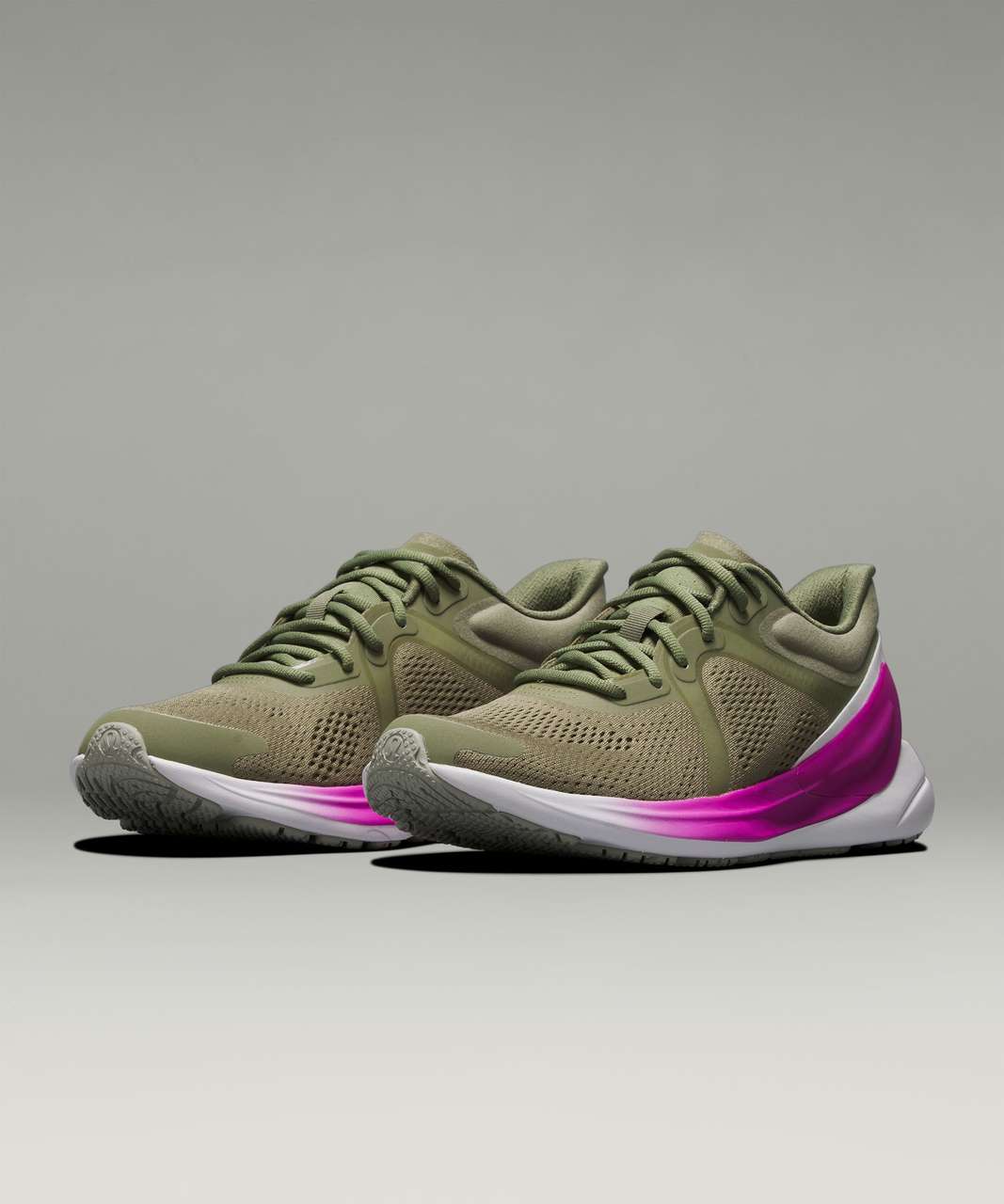 Lululemon Blissfeel Womens Running Shoe - Rosemary Green / Purple Highlight  / White - lulu fanatics