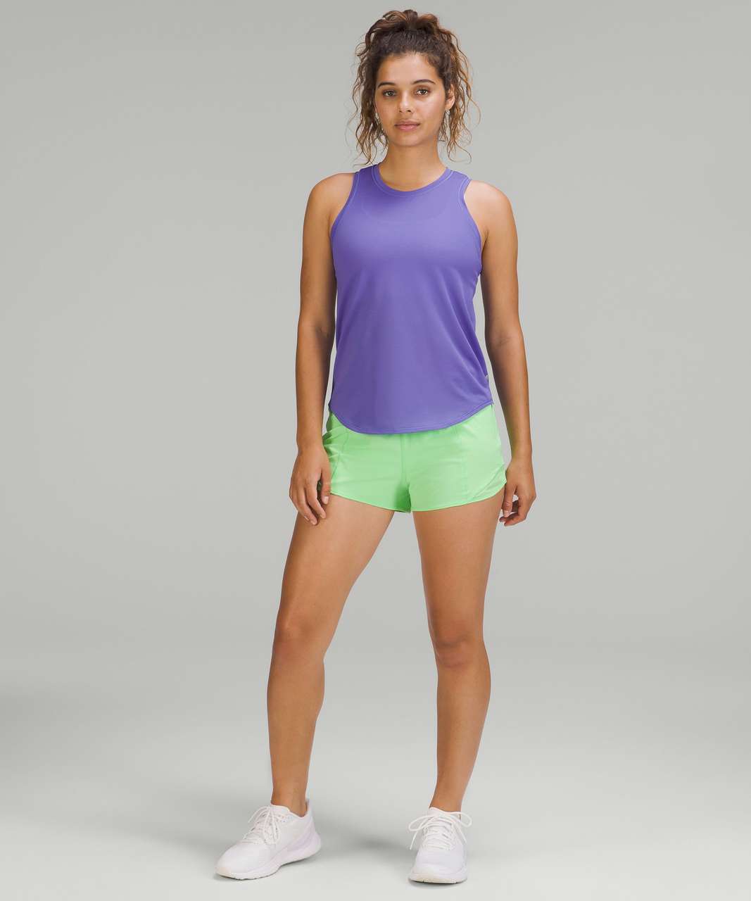 Lululemon High Neck Running and Training Tank Top - Blue Linen - lulu  fanatics