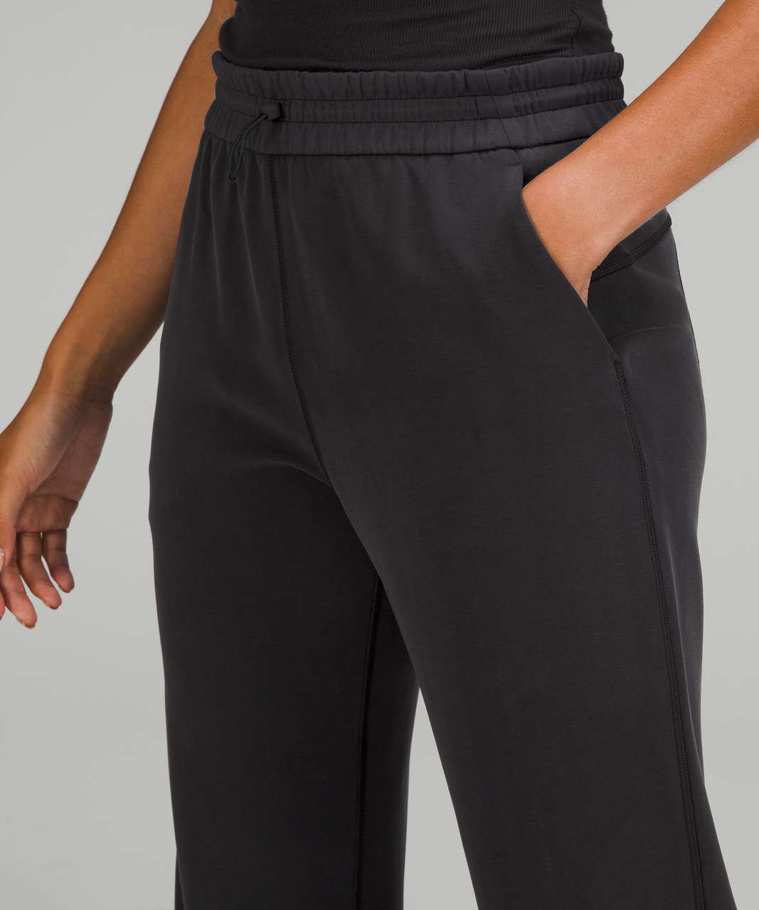 Lululemon Relaxed-Fit High-Rise Knit Cropped Pants 24 - Black - lulu  fanatics