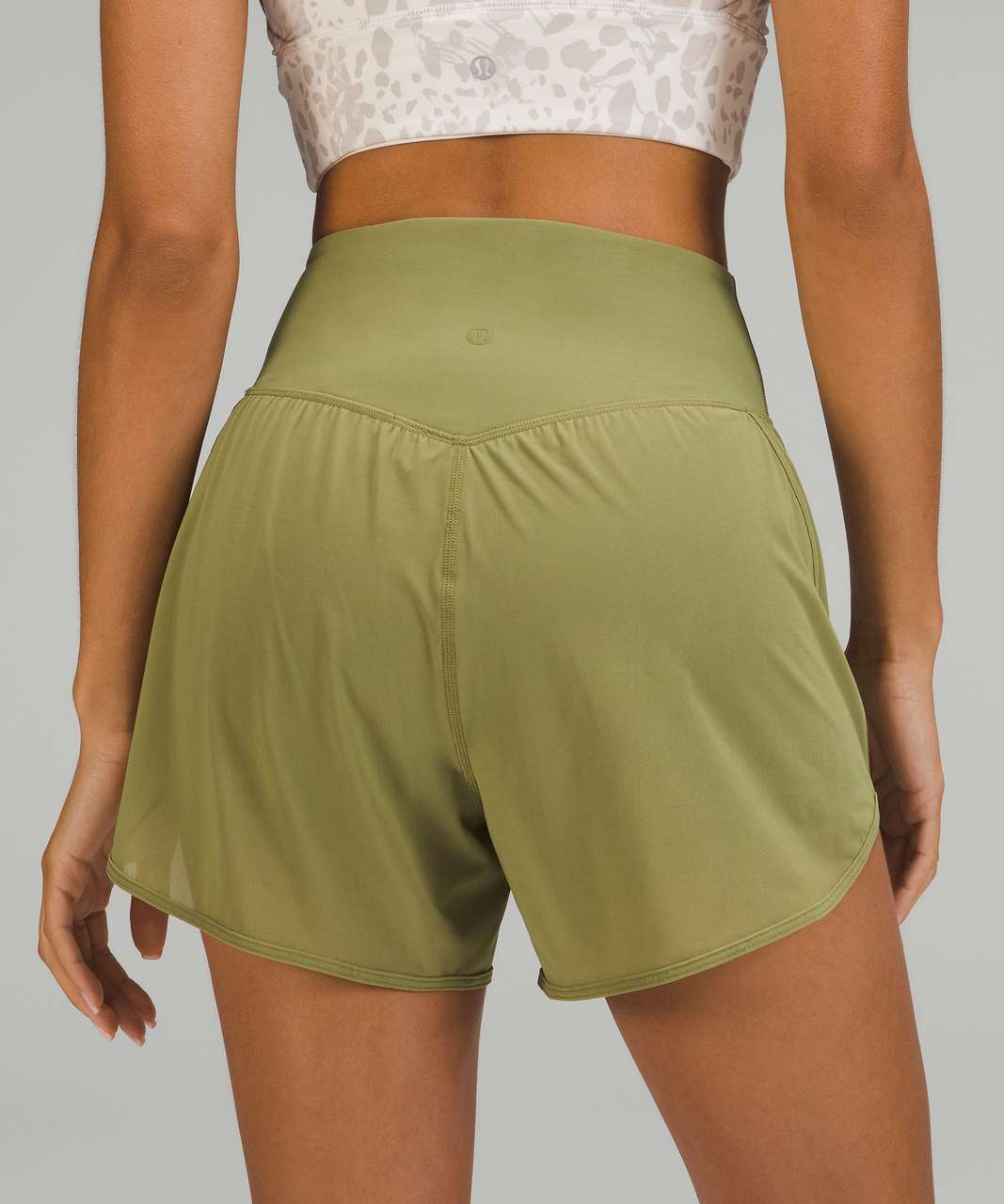 Lululemon Nulu and Mesh High-Rise Yoga Short 3.5 - Bronze Green