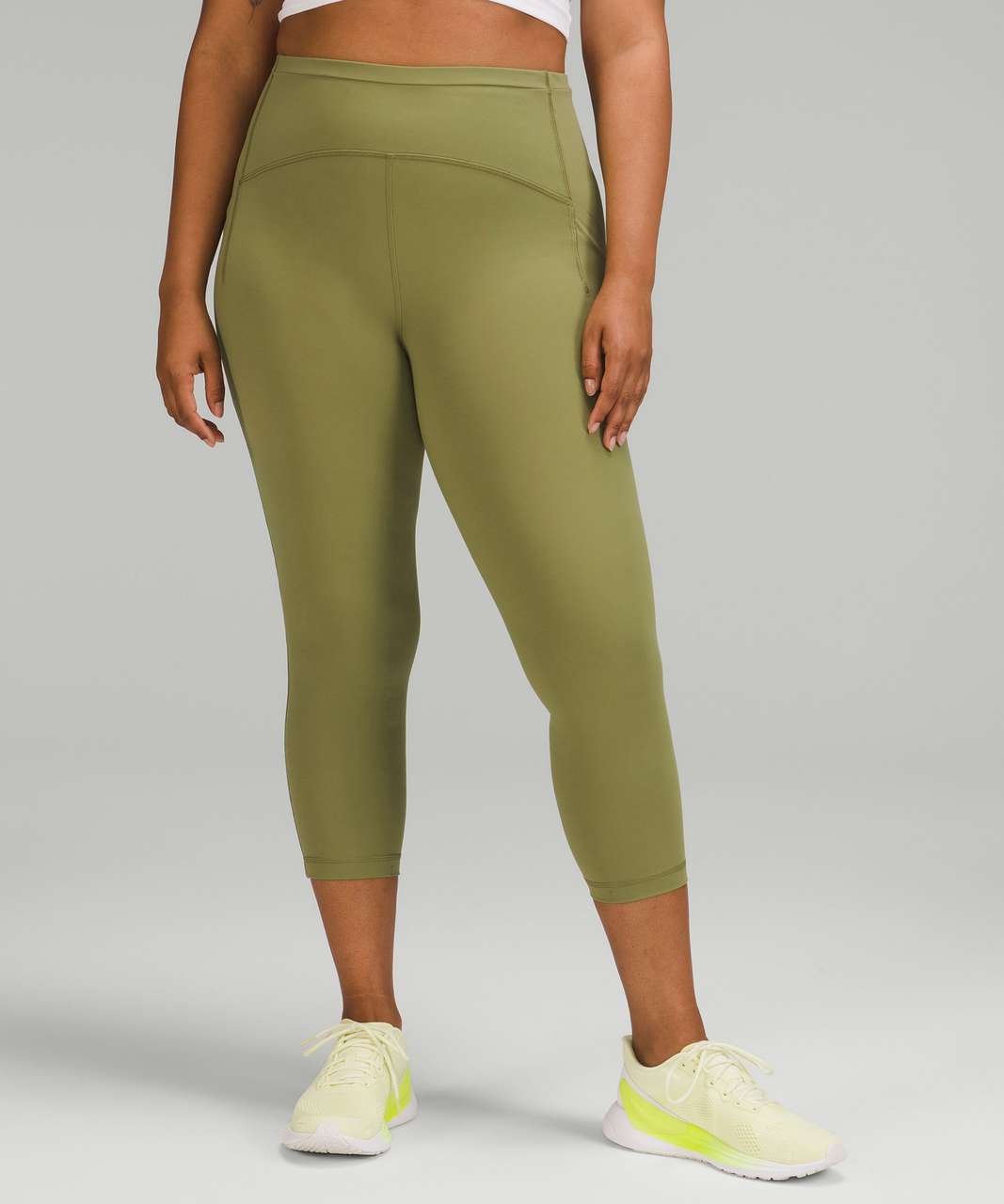 Lululemon Fast and Free High Rise Crop 23 - Heritage 365 Camo Crispin Green  Multi - lulu fanatics