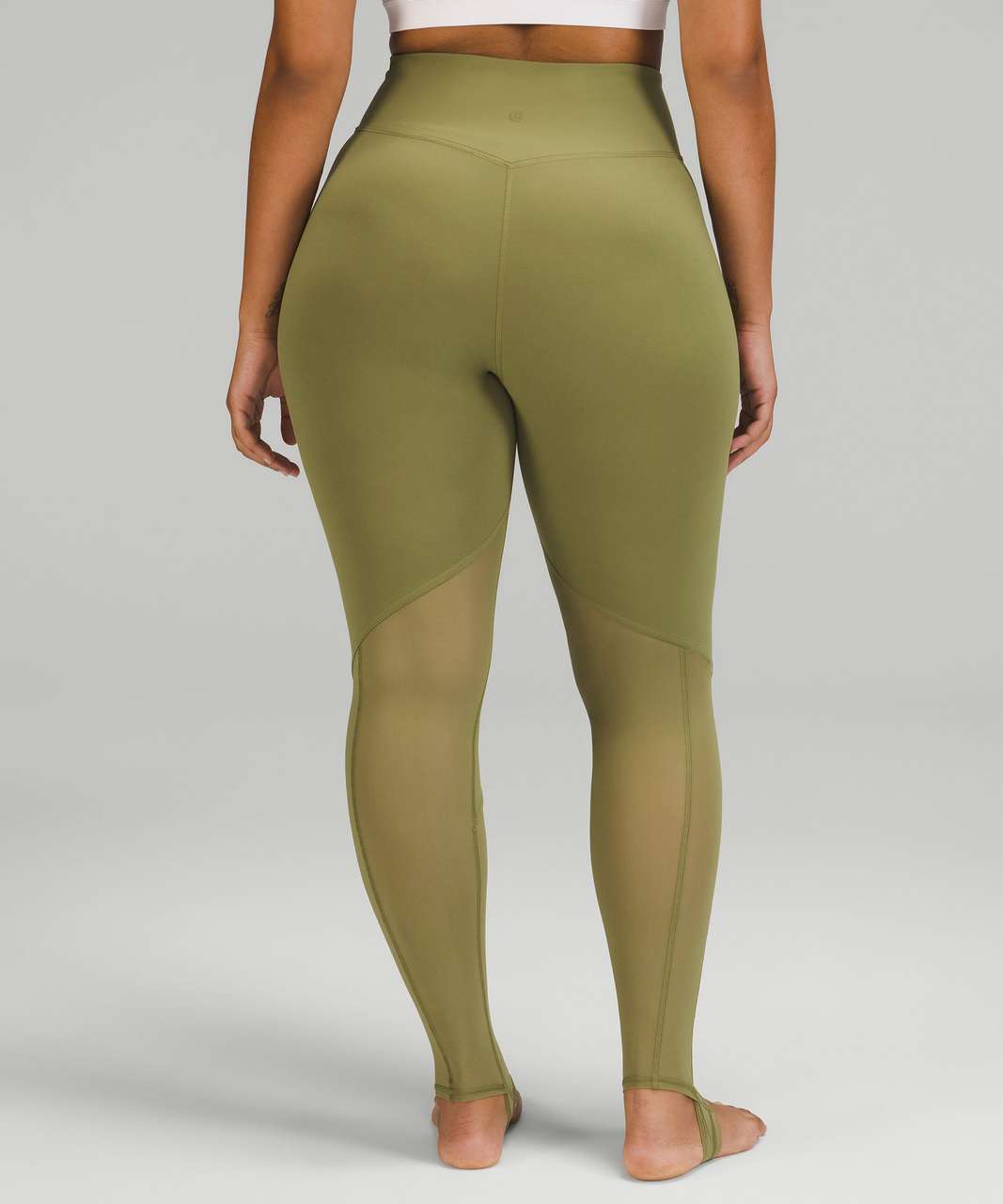 Lululemon Nulu and Crisscross Mesh Stirrup Tight - Bronze Green - lulu  fanatics