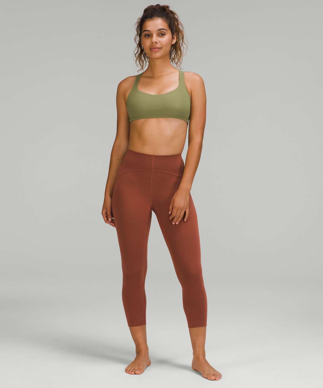 Lululemon Free to Be Ribbed Bra - Wild *Light Support, A/B Cup - Bronze  Green - lulu fanatics