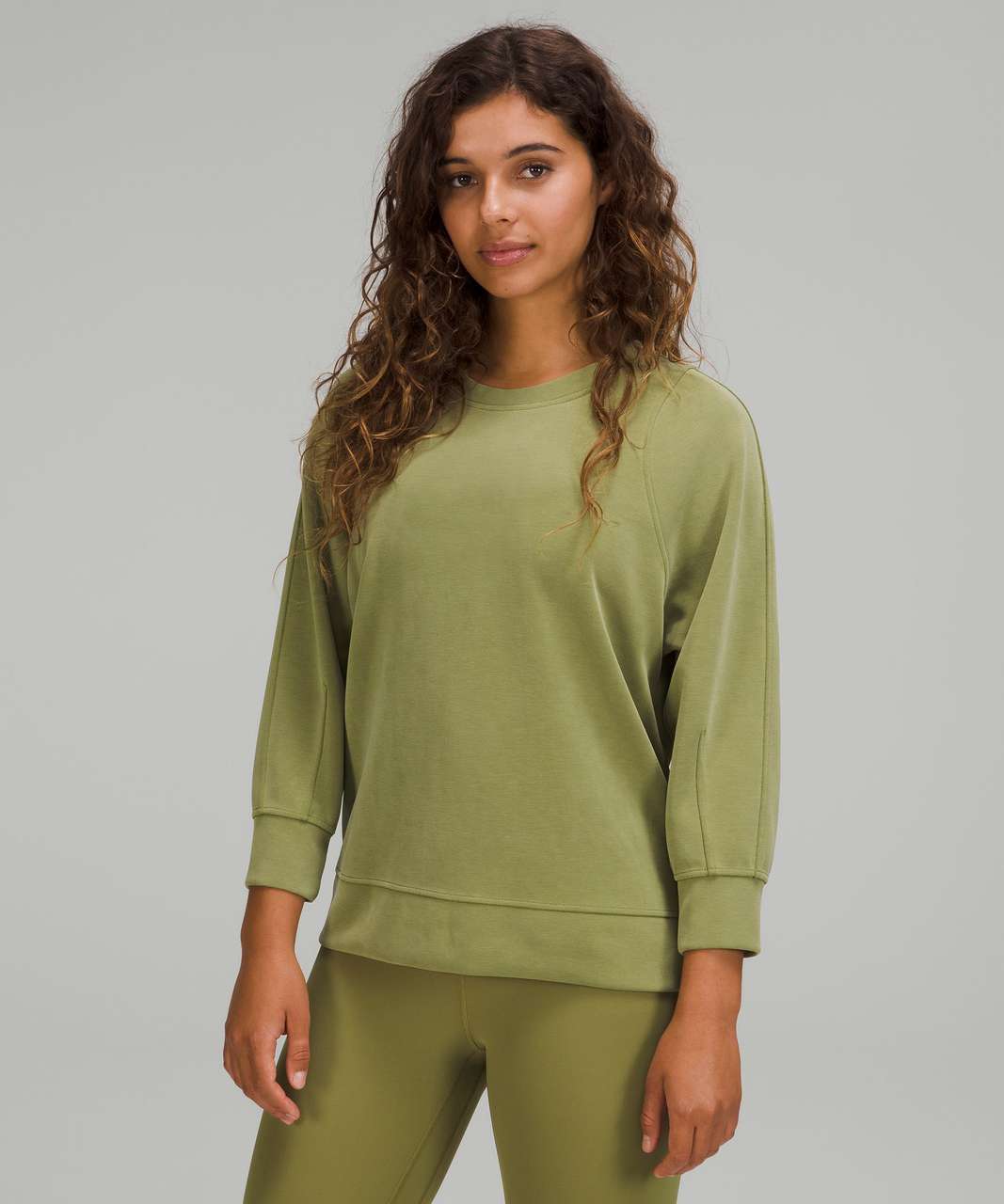 Lululemon Softstreme Draped-Back Crew - Bronze Green