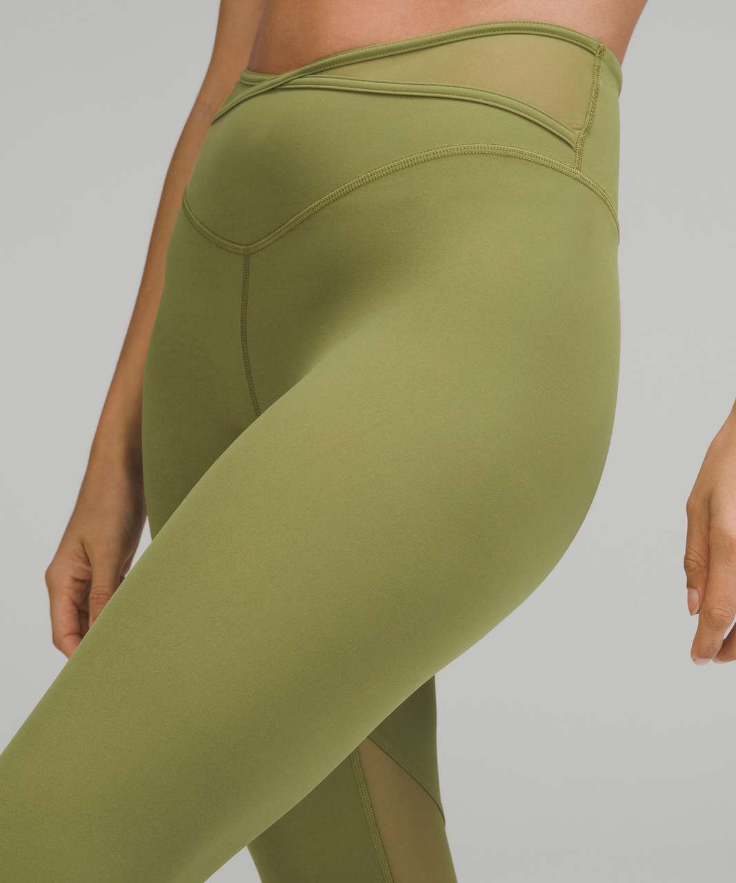 Lululemon Nulu and Crisscross Mesh High-Rise Crop 23 - Bronze Green - lulu  fanatics