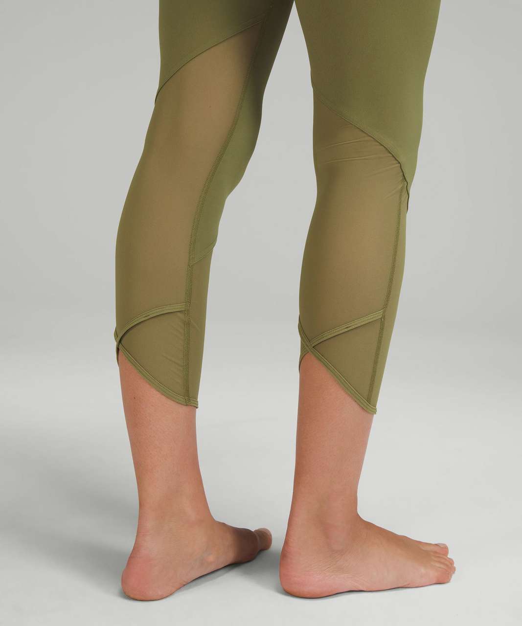 Lululemon Uncovered Strength High-Rise Algae Green Mesh Cut-Outs Olive  Tights 4 - $40 - From Shop