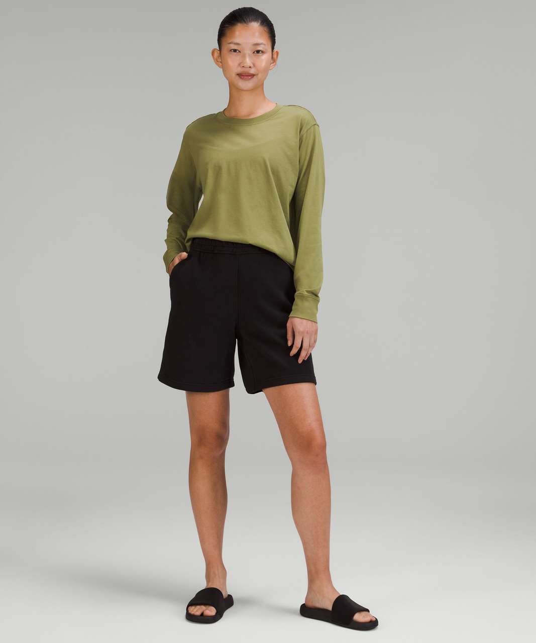 Lululemon Cotton Wrap-Front T-Shirt Dress - Bronze Green - lulu