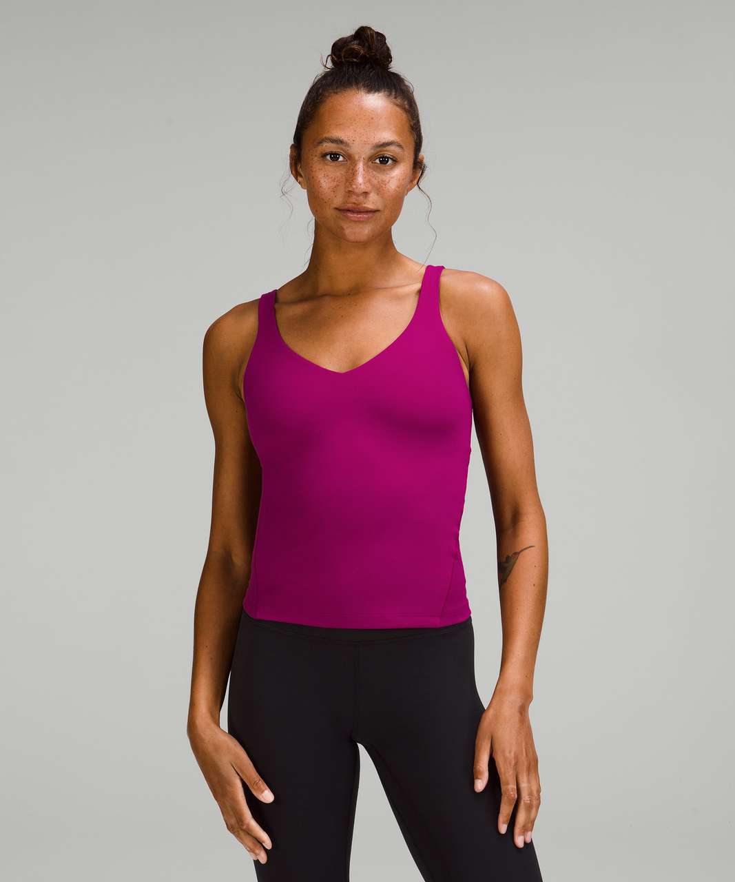 Lululemon Lightweight High-Neck Yoga Tank Top - Magenta Purple - lulu  fanatics