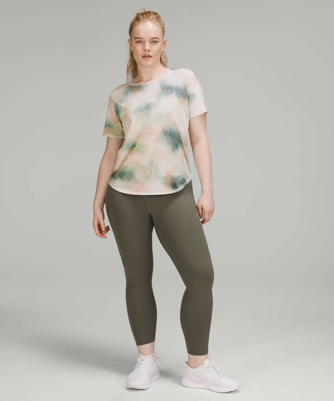 Lululemon High-Neck Running and Training T-Shirt - Heritage 365 Camo Medium  Olive Multi - lulu fanatics